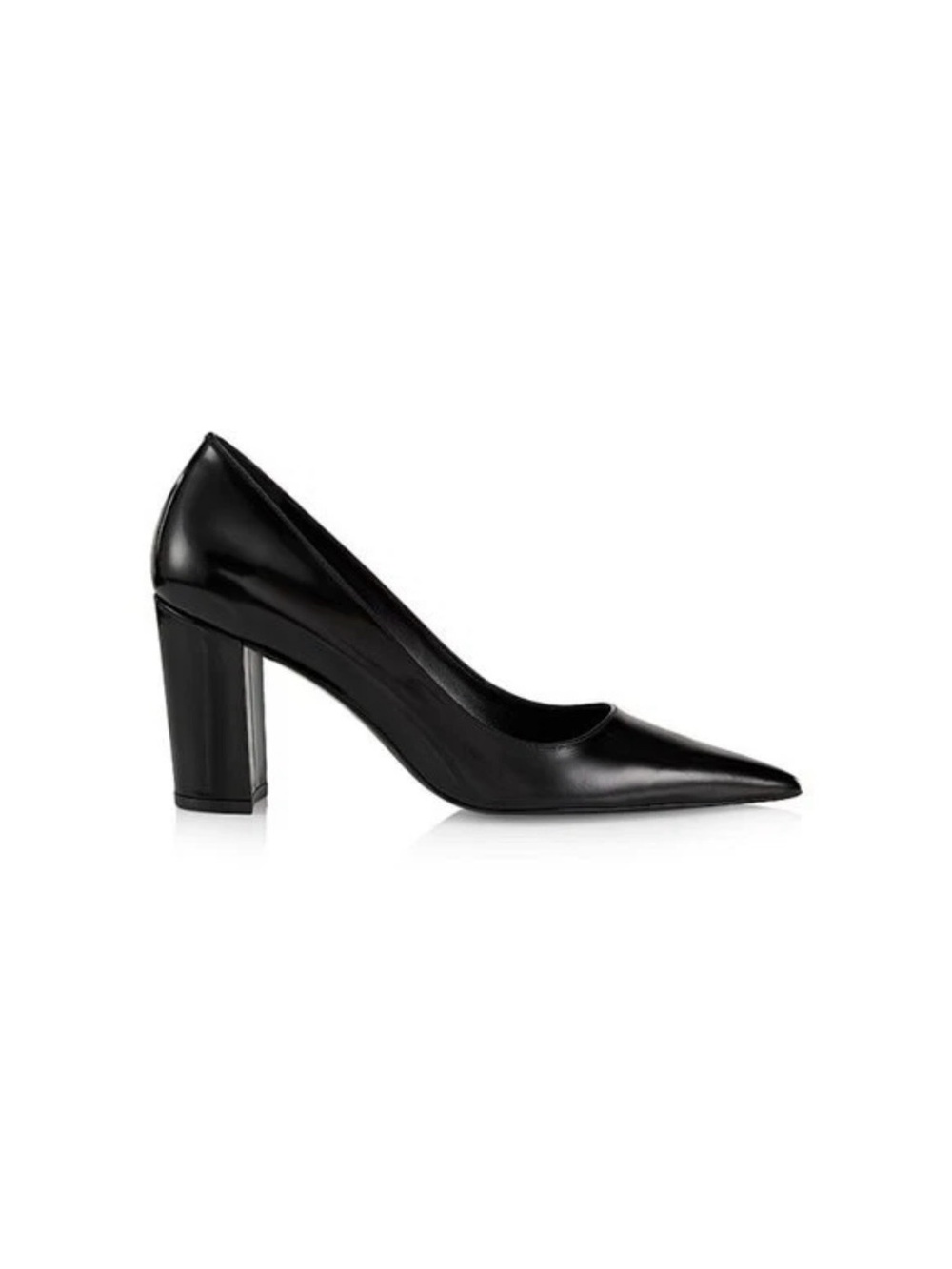 Women's Black Pointed Toe Block Heel Pumps